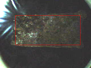 Fig. 2. Belt link. Red highlights the scan area.png Fig. 2. Belt link. Red highlights the scan area.png